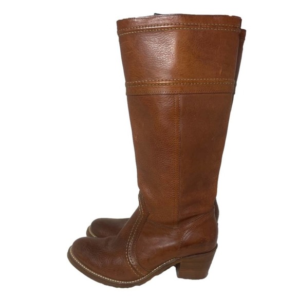 Frye Shoes - FRYE 77230 Jane Brown Leather Riding Motorcycle Boots Women's Size 7.5